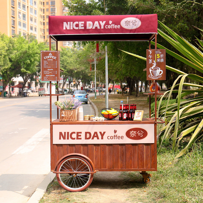 Voiture à glaces à tricycle café Solution commerciale mobile pour boissons et friandises