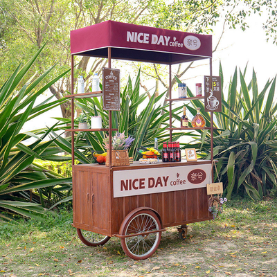Voiture à glaces à tricycle café Solution commerciale mobile pour boissons et friandises