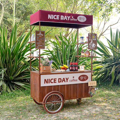 Véhicule à café à poussée manuelle Nouveau design de chariot à tricycle pour le café mobile