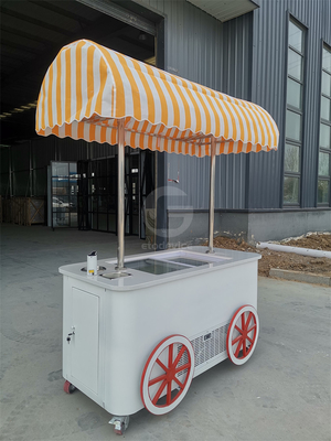 Chariots de rue personnalisés avec frigo Chariot de poussée de nourriture Nouveau magasin marché parc Chariot de crème glacée