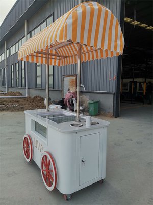 Populaire éventail extérieur de crème glacée pousse chariot avec vitrine congélateur prix d'usine à vendre