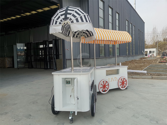 Chariot de vente de crème glacée avec congélateur