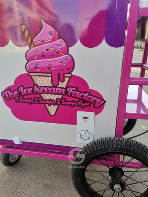 Chariots de poussée de crème glacée personnalisés chariot de crème glacée mobile avec parapluie