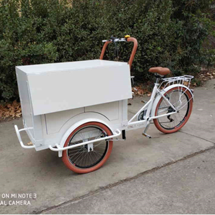 Matériau de base de l'eau Un guichet unique pour la livraison de café Tricycle 220V/110V Voltage Mobile Food Bike