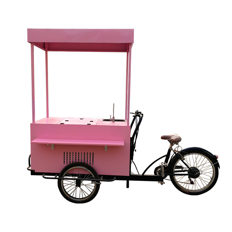 Chariot alimentaire tricyclique personnalisé abordable et facile à trouver pour les vendeurs de café