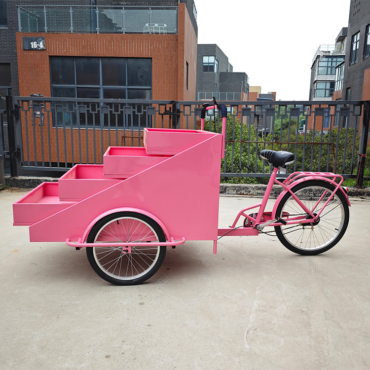 Chariot de vente alimentaire personnalisé pour les fruits et les fleurs à haute productivité sur le tricycle de rue