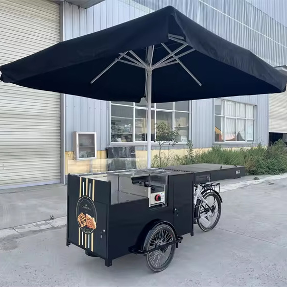 Tricycle électrique mobile de boisson de couleur personnalisée pour la vente de fast-food et de panier de café