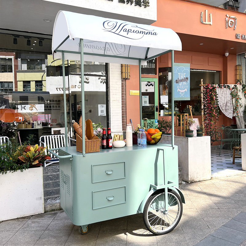 Camion alimentaire Mini-remorque de nourriture hamburgers pizza barbecue fast food remorque bicyclette crème glacée chariot à vendre