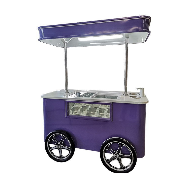 Carton de glace sur mesure, mini-chariot de congélation, chariot de nourriture mobile
